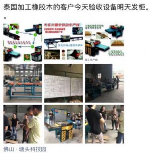 泰國客戶加工橡膠木，原木機械生產線多片鋸